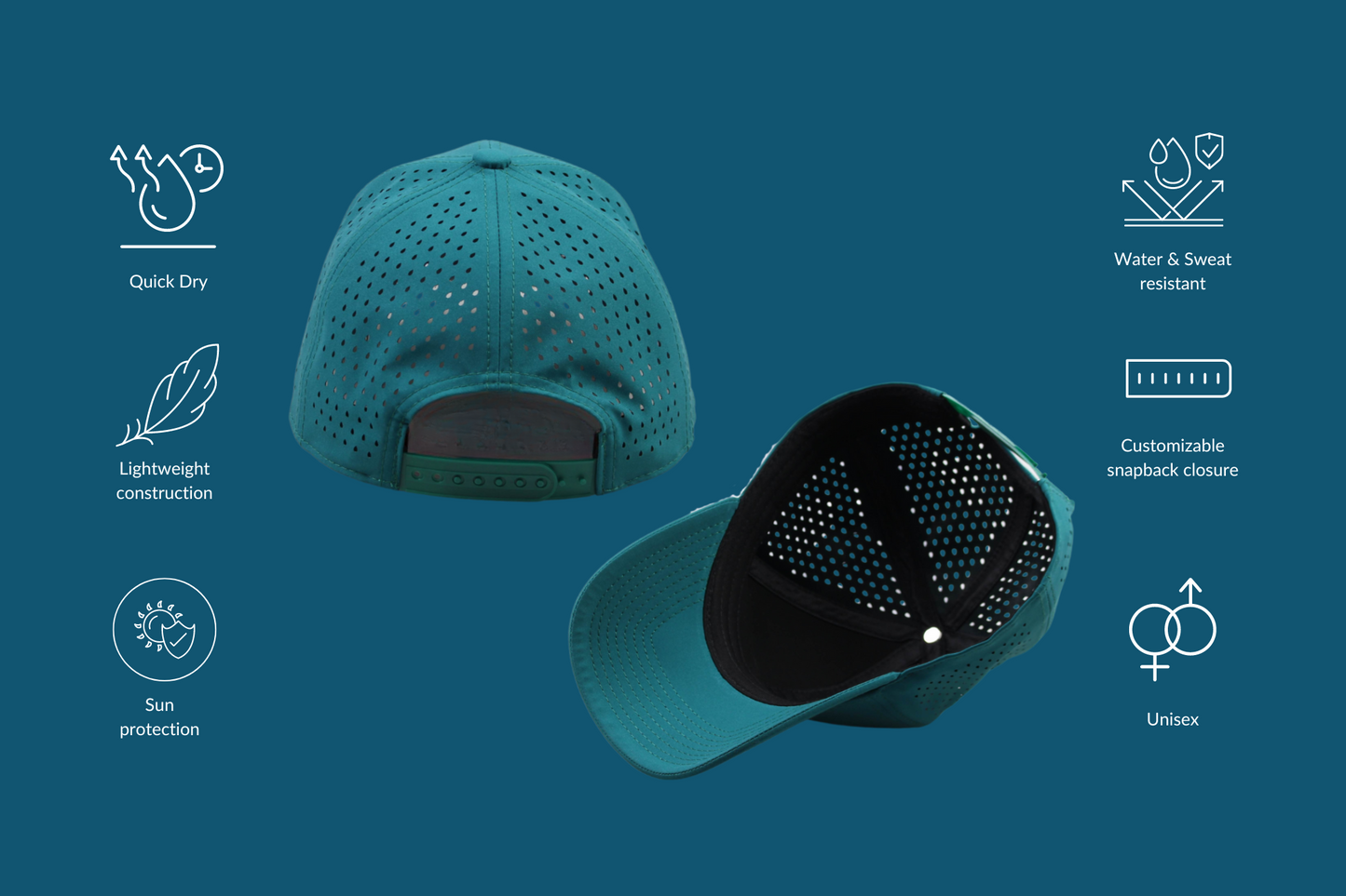 Road Caddy Sweat Resistant Uni-Sex Performance Hydro Golf Hat One Size Fits All - Unrivaled Comfort and Style