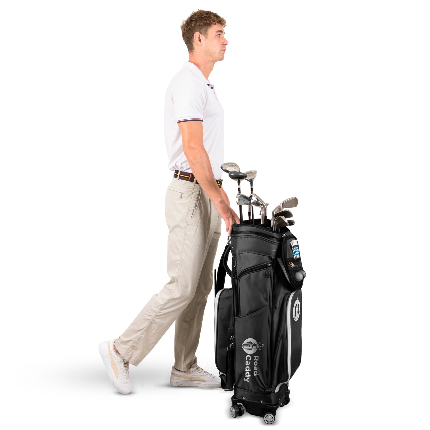 2-in-1 Hard Shell Golf Travel Bag with Wheels - Retractable Airline-Approved Golf Case for Ultimate Club Protection and Easy Mobility