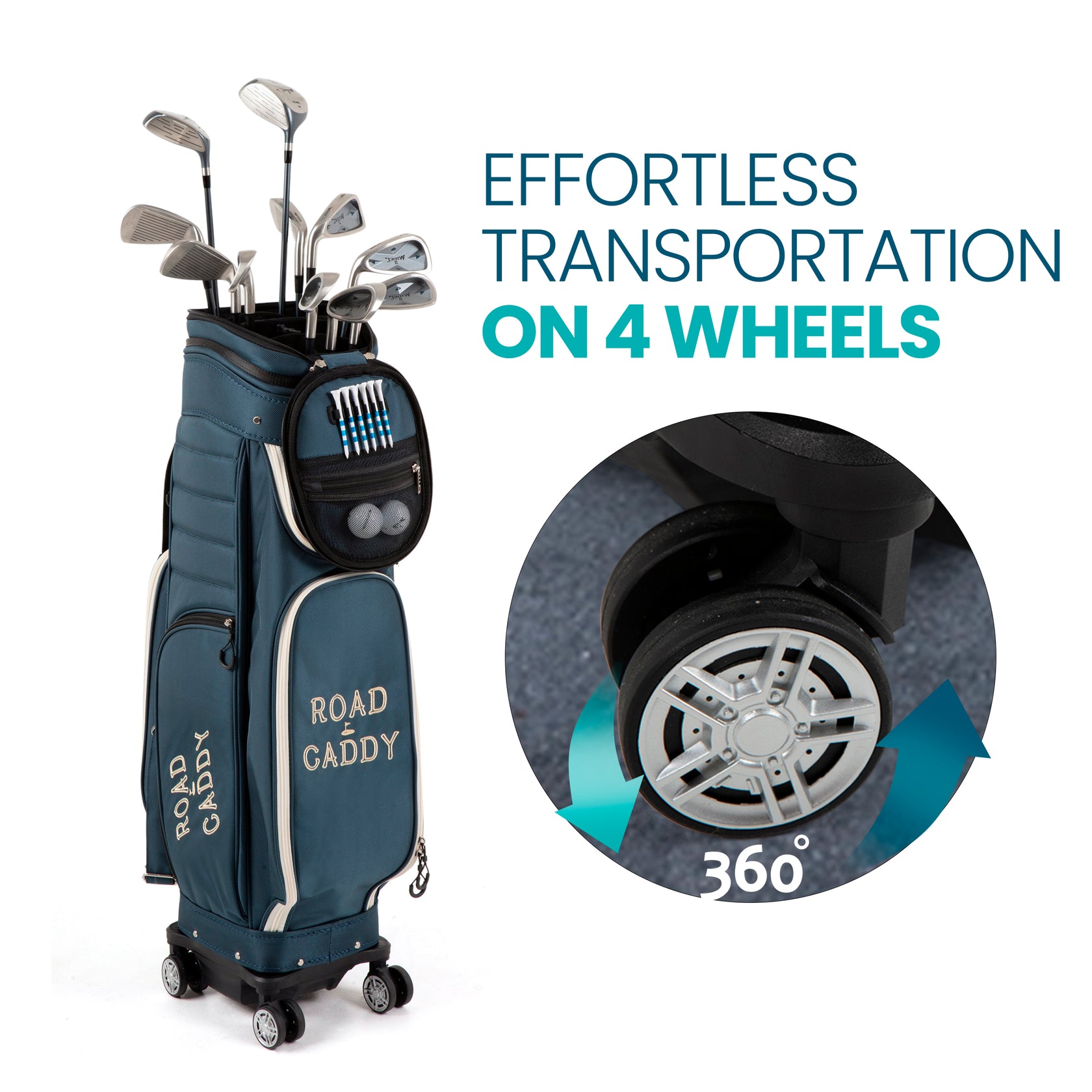 Road Caddy Original Hard Case Golf Travel Bag 2in1 Golf Bags with