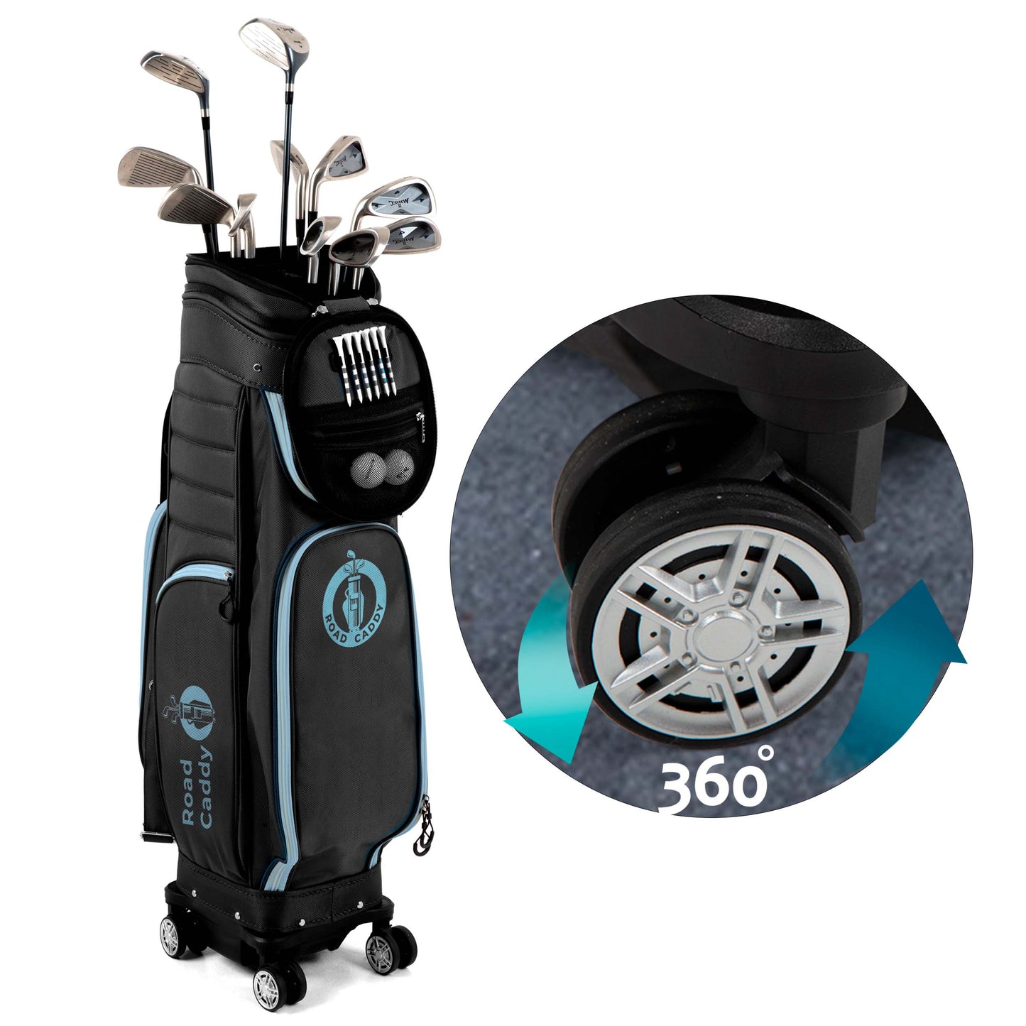 2-in-1 Hard Shell Golf Travel Bag with Wheels - Retractable Airline-Approved Golf Case for Ultimate Club Protection and Easy Mobility